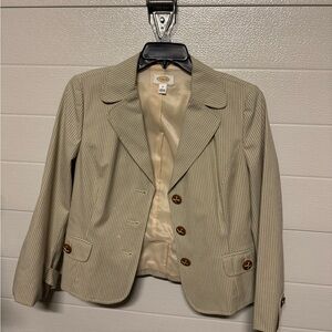 Talbots Beige Striped Women's Blazer